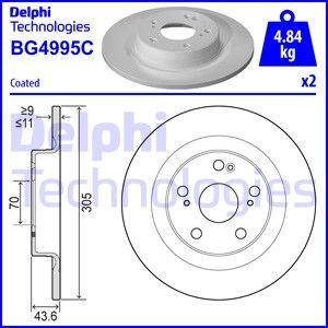 Гальмiвнi диски DELPHI BG4995C (фото 1)