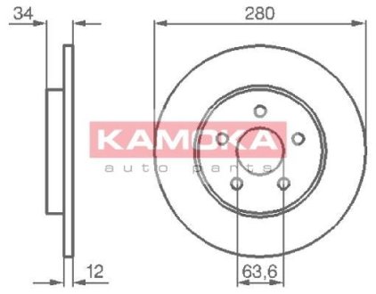 Гальмiвнi диски FORD MONDEO III 00-/JAGUAR X-TYPE 01- Kamoka 1032252 (фото 1)