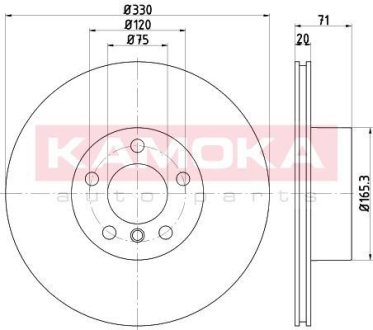Гальмiвнi диски BMW X3 (F25) 10-/X4 (F26) 14- Kamoka 103220