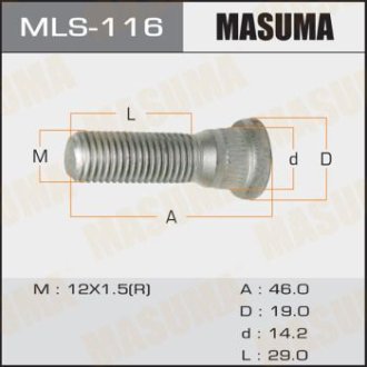 Шпилька колеса Toyota (MLS-116) Masuma MLS116