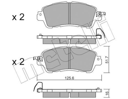 Колодки гальмівні (передні) Mazda 2 14- METELLI 22-1085-0