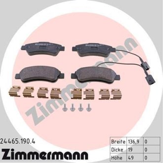 Гальмiвнi колодки дисковi заднi ZIMMERMANN Otto Zimmermann GmbH 244651904