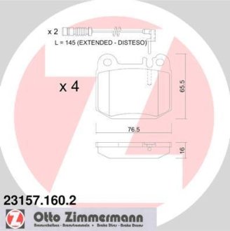 Гальмiвнi колодки дисковi заднi ZIMMERMANN Otto Zimmermann GmbH 231571602