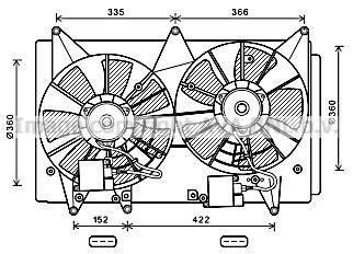 MAZDA Вентилятор радіатора CX-7 2.3 06- AVA Cooling Systems MZ7547 (фото 1)