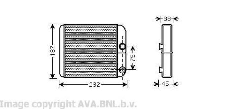 VOLVO Радіатор опалення S40 I, V40 AVA Cooling Systems VO6129 (фото 1)