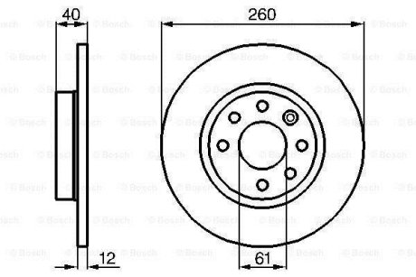 VOLVO гальмівний диск передній 440-460 -96 Bosch 0986478386