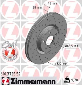Гальмiвнi диски SPORT Z Otto Zimmermann GmbH 610372552 (фото 1)