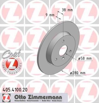 Гальмiвнi диски переднi ZIMMERMANN Otto Zimmermann GmbH 405410020