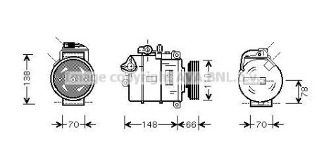 AVA AUDI Компресор кондиціонера A4 B6 1.9 TDI 00-, A6 C5 1.9 TDI 01- AVA Cooling Systems AIK226